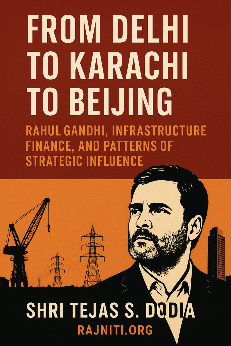 FROM DELHI TO KARACHI TO BEIJING: RAHUL GANDHI, INFRASTRUCTURE FINANCE, AND PATTERNS OF STRATEGIC INFLUENCE
